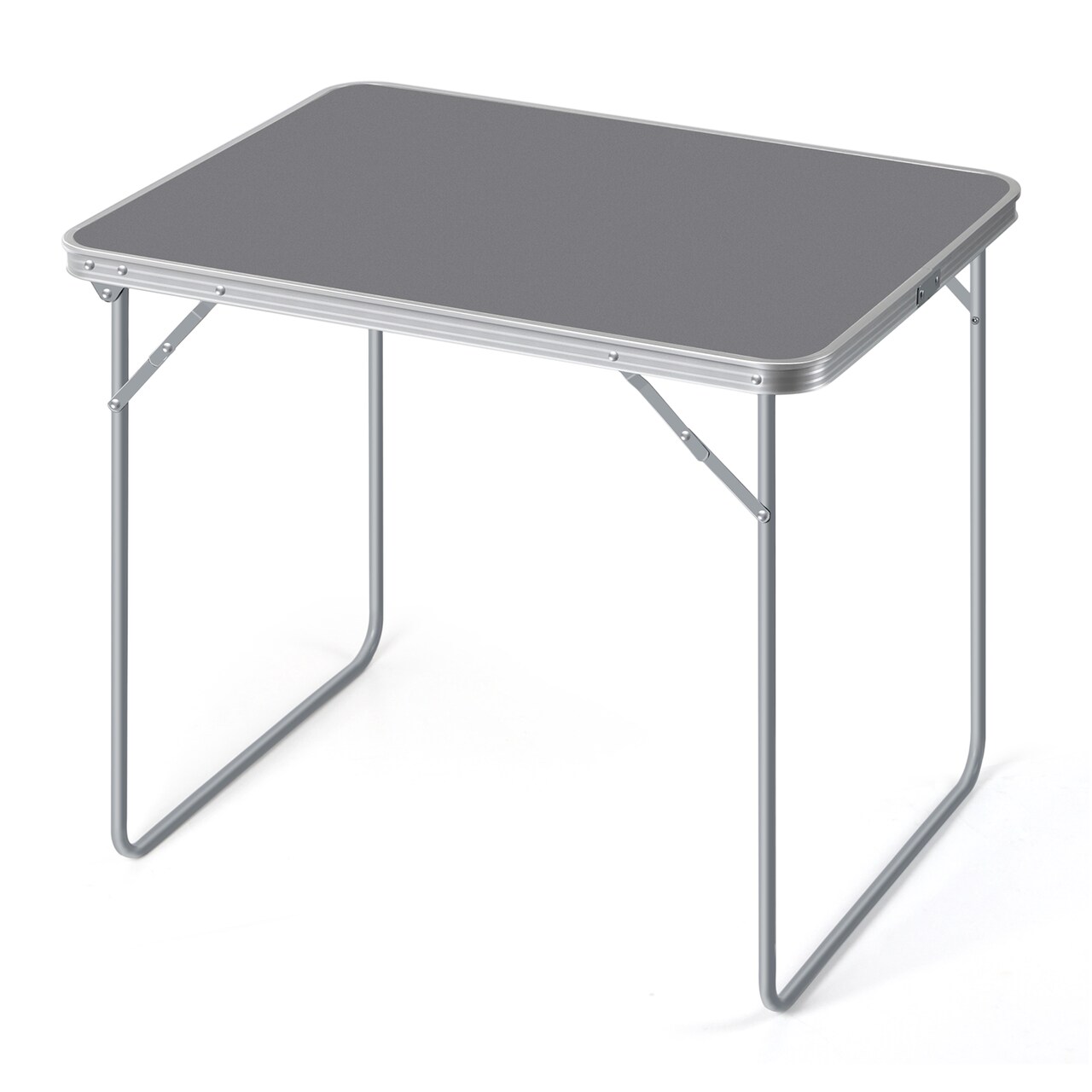Portable Folding Camping Table Gray - Lightweight Outdoor Picnic Table for Beach, Tailgating, Patio & Indoor Use, 31" Compact Design, Waterproof & Durable MDF with Aluminum Alloy Edge